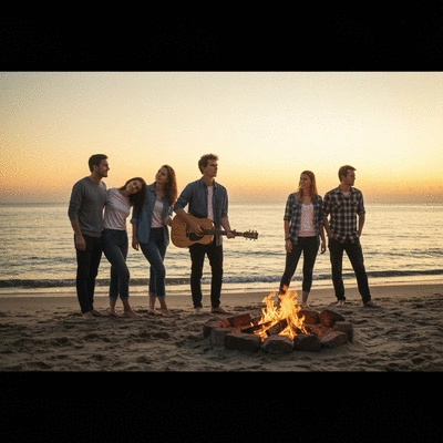 Group of friends on jet skis exploring a scenic coastline, enjoying a guided tour activity