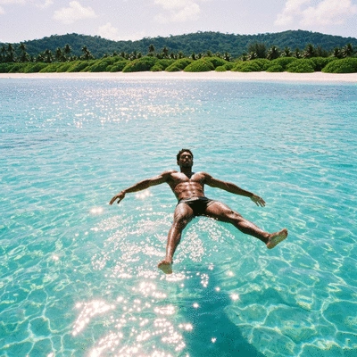 Group of friends enjoying various water activities like snorkeling and paddleboarding near a jet ski, exploring local attractions, clear blue ocean, sunny day.